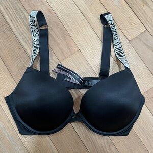 Victoria's Secret Black Bra with Logo Straps